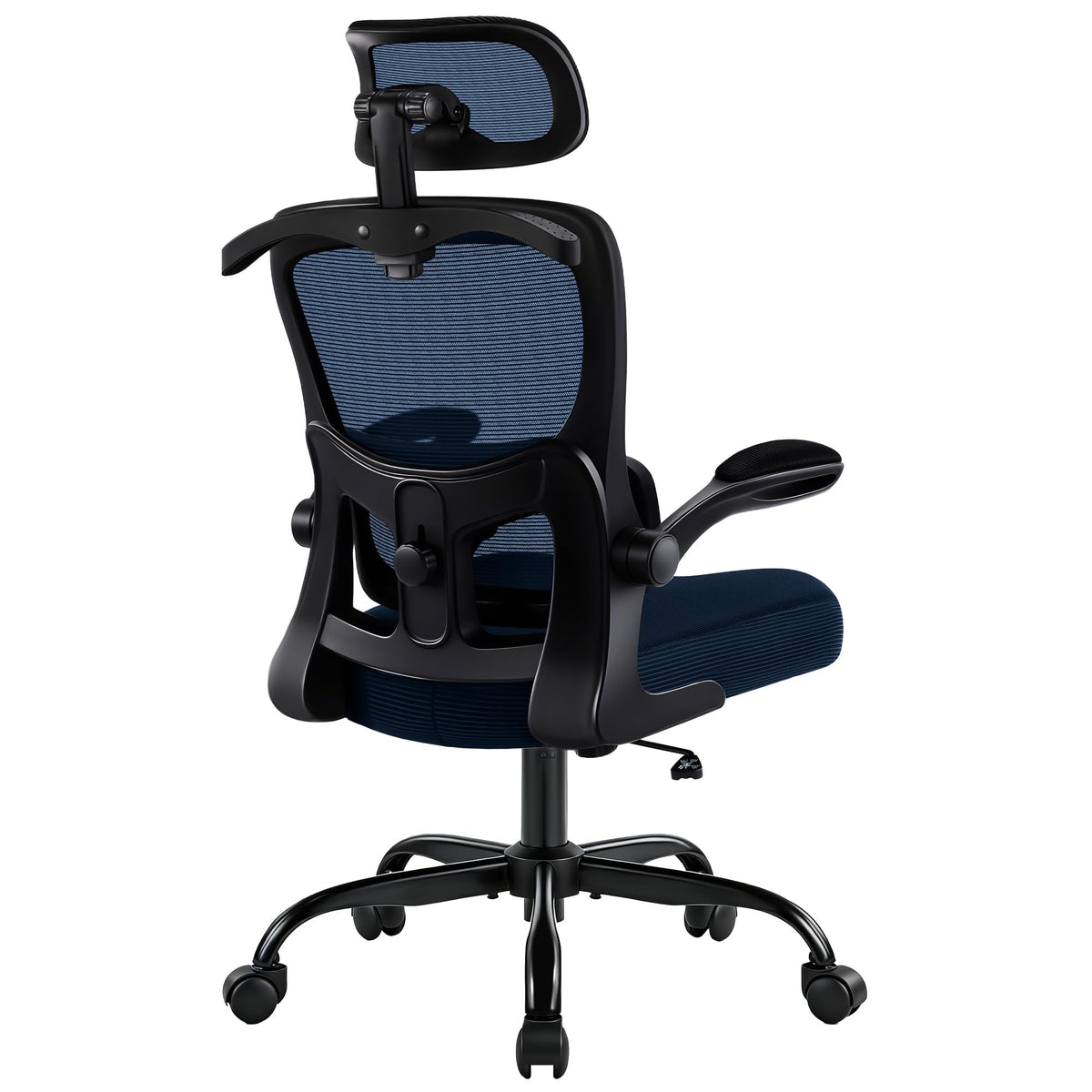 Office Chair Ergonomic Desk Chairs with Adjustable Lumbar Support& Headrest Hanger, High Back Breathable Mesh Chair with Wheels, Rolling Swivel Comfy Task Computer Chair for Home Work Gaming
