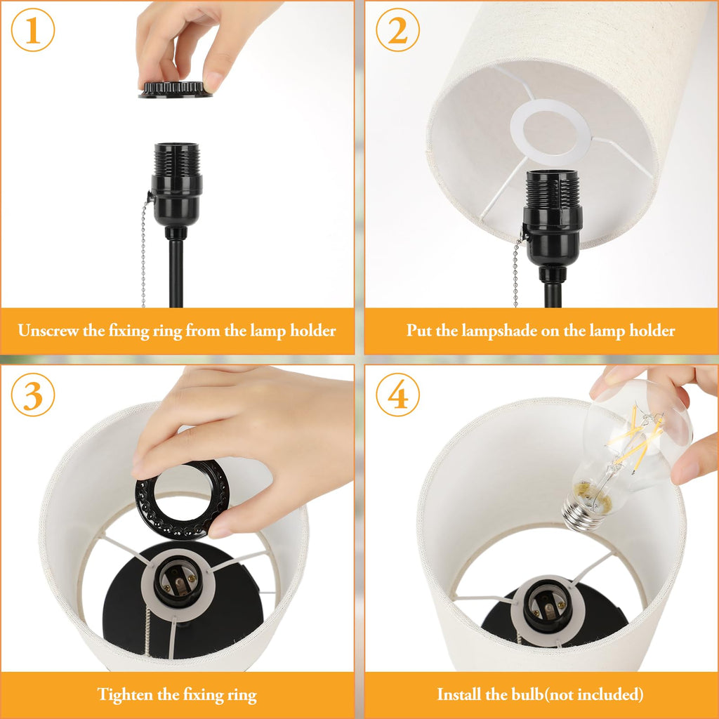 2 Sets Table Lamps with 2 USB, Minimalist Beside Lamps for Bedroom
