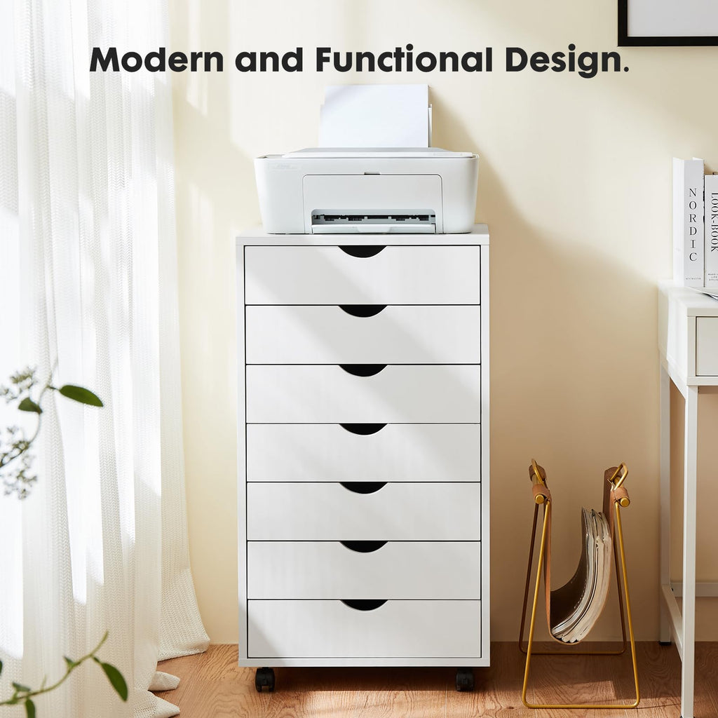 7 Drawer File Cabinet on Wheels, Printer Stand