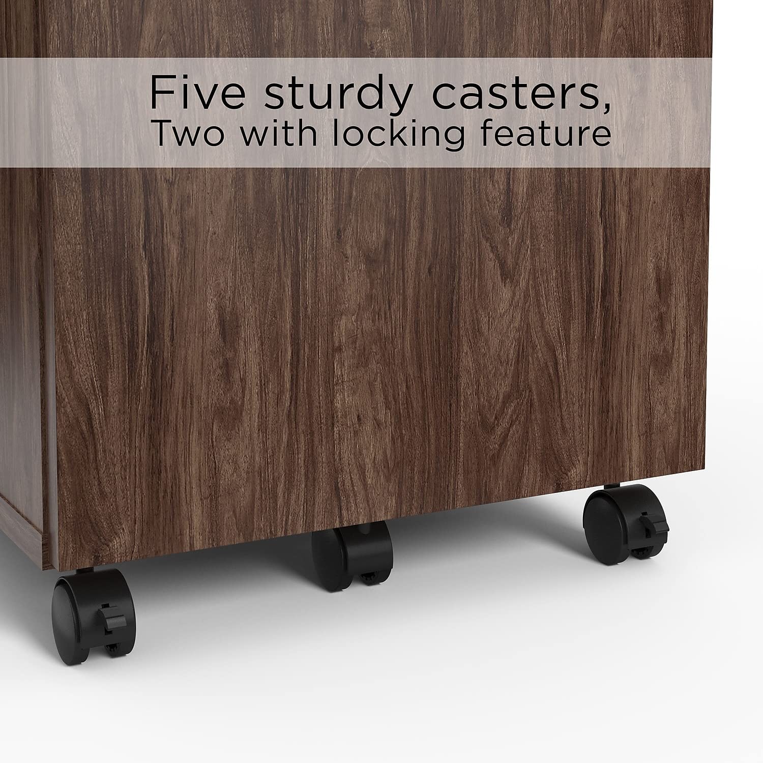( 2 pack) Mobile Pedestal File Cabinet with Wheels, 3-Drawer, Letter/Legal Compatible, Espresso