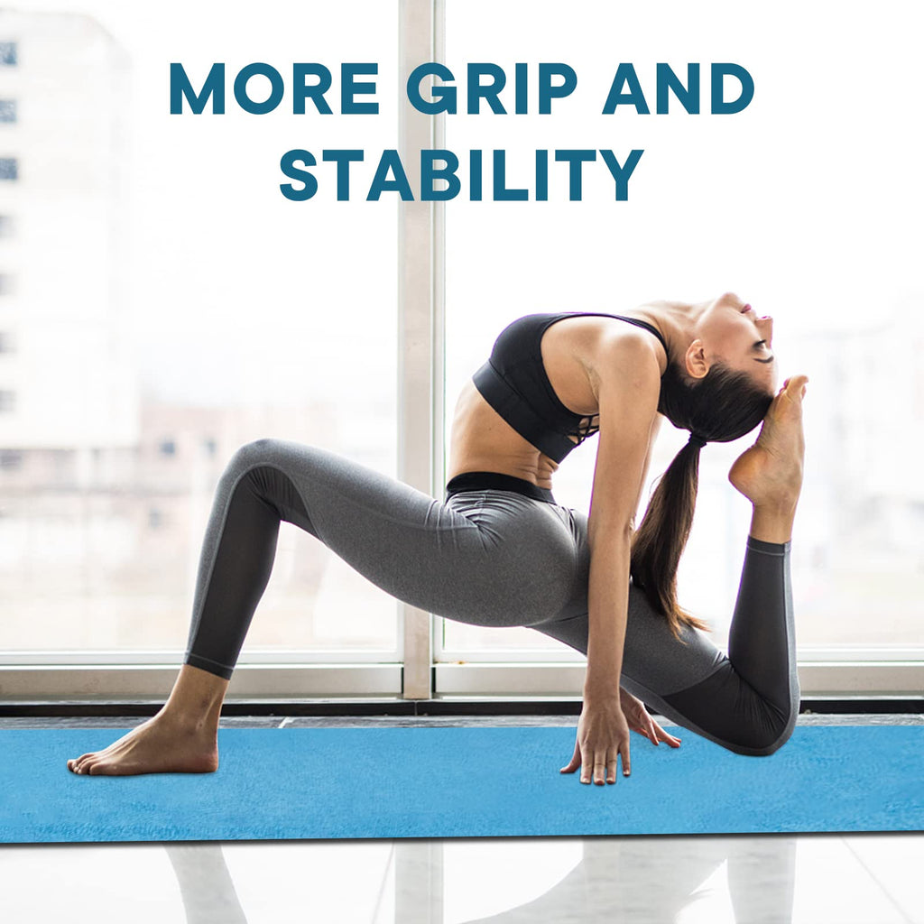 Yoga Towels, Non Slip Hot Yoga Mat Towel with Grip Dots,Super-Absorbent Soft Microfiber Yoga Blanket for Pilates, Fitness and Workout 72inch x 24inch (Blue)