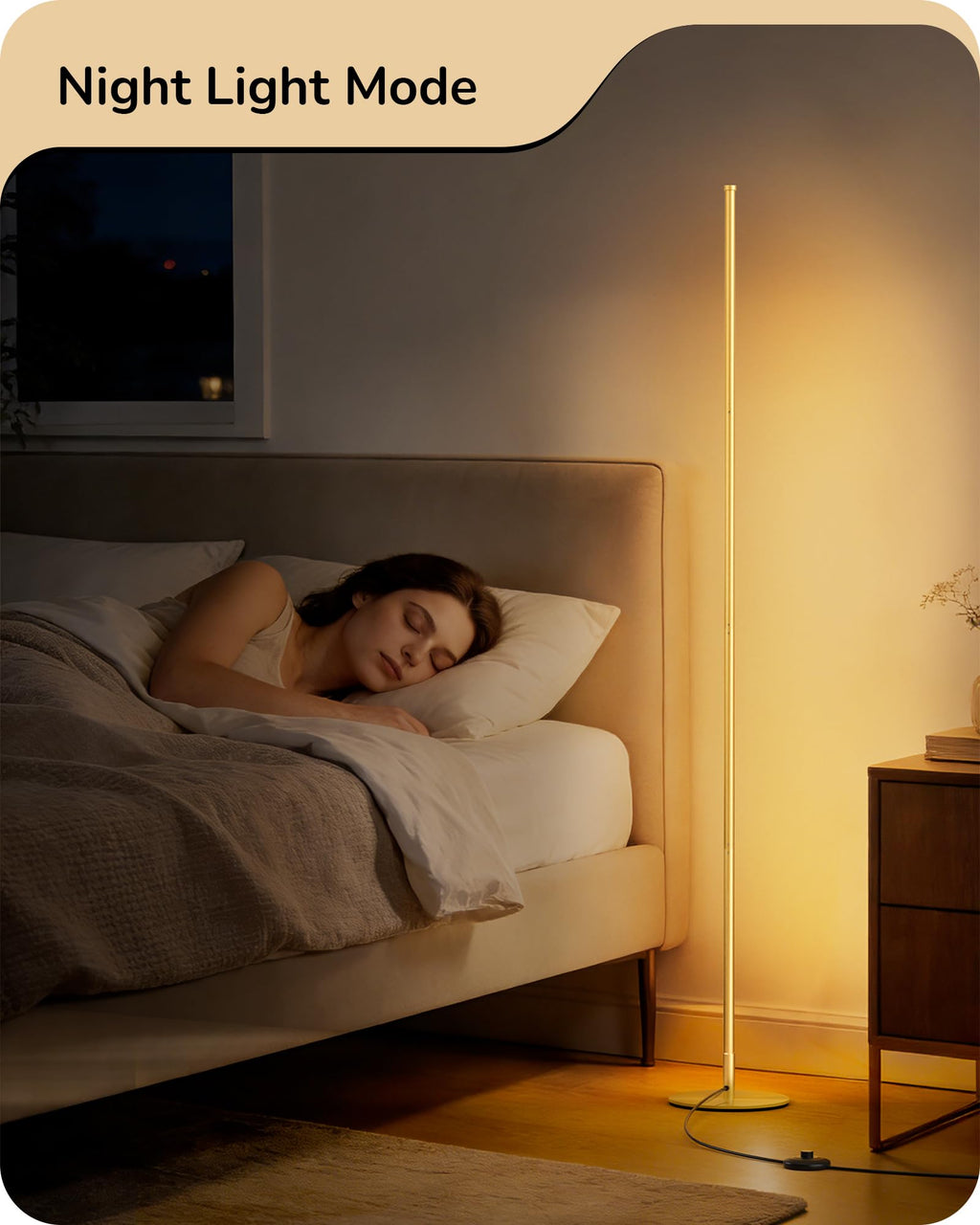 59.8" Corner Lamp with Remote & 3 Height Settings, Dimmable & 3CCT