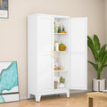 White Pantry Cabinets, 48" Metal Storage Cabinet for Office