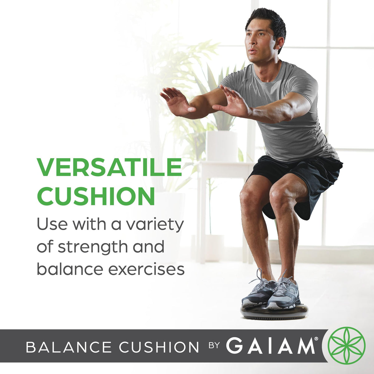 Balance Disc Inflatable Cushion, Core & Stability Trainer (Black)