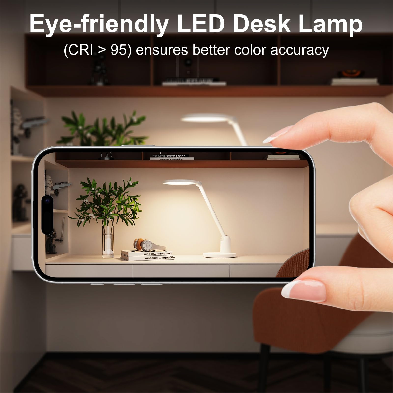 Desk Lamps for Office with Stable Base, 1000LM Ultra Bright Eye-Caring Desk Light, 3000K-6000K Dimmable Table Lamp with Stepless Dimming & Timing Function for Work, Reading, Bedroom