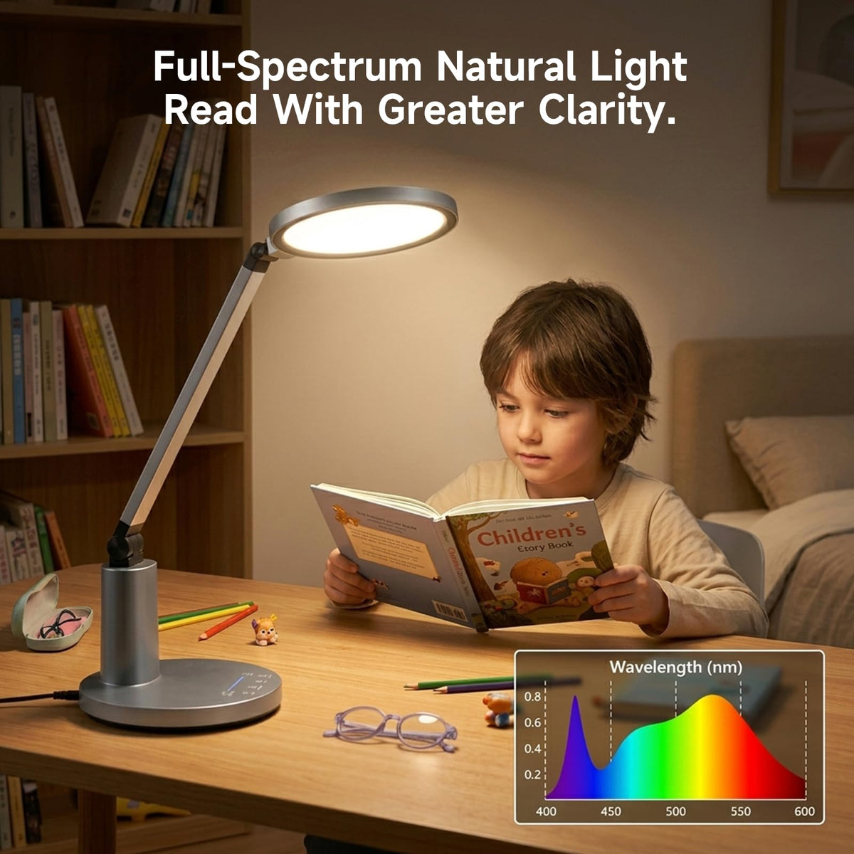 Desk Lamp for Home Office, Eye-Caring Diffused Table Lamp
