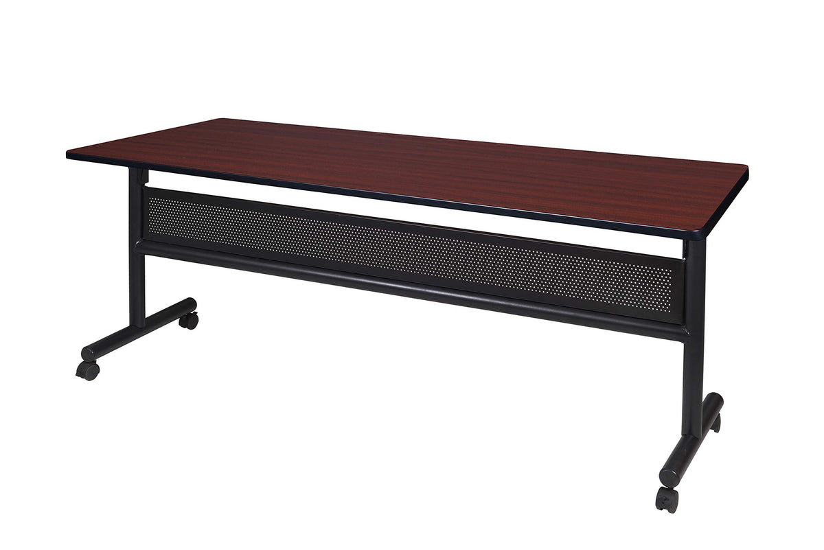 Kobe 72 x 24 in. Flip-Top Training Nesting Table with Modesty Panel- Mahogany