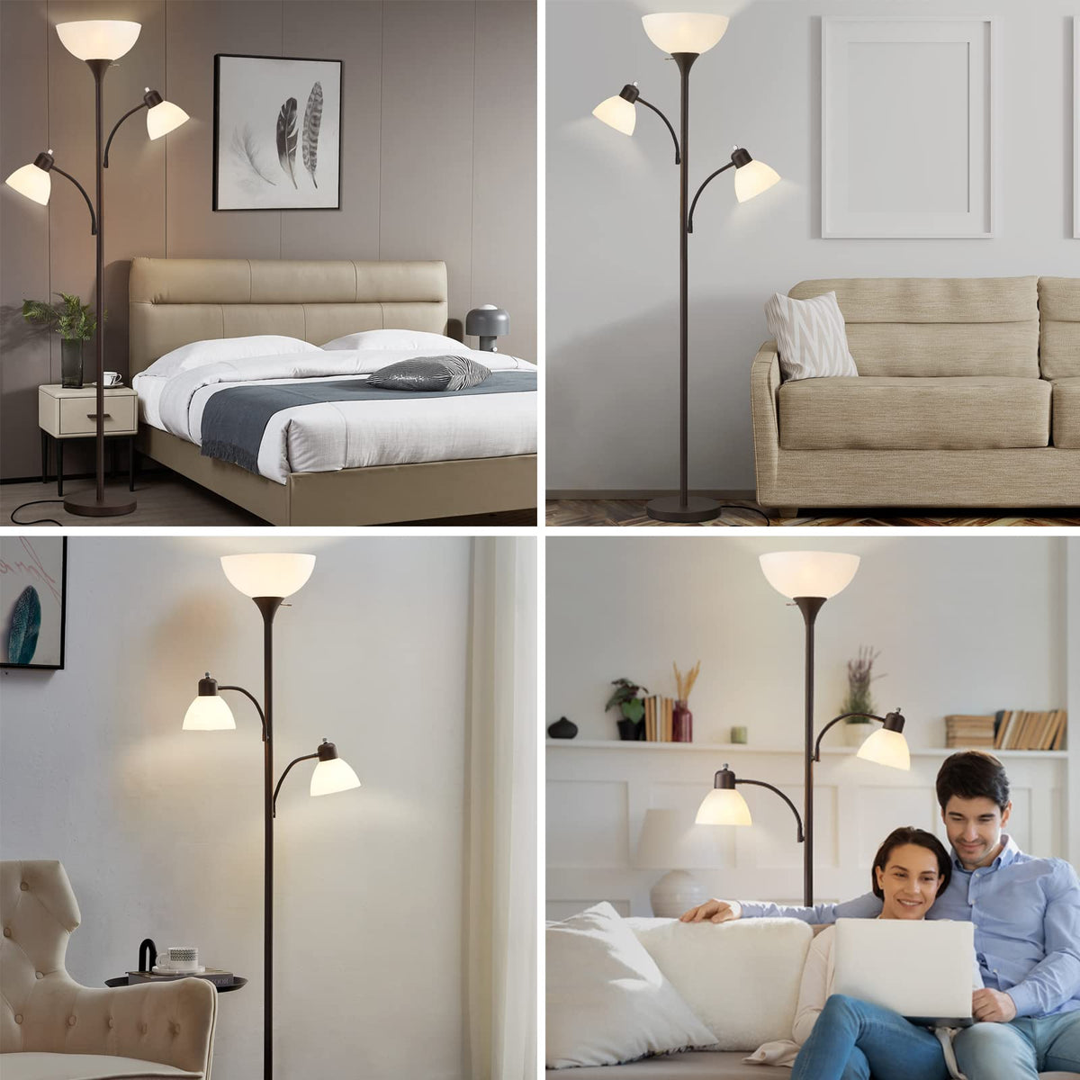 Floor Lamps for Living Room, 72" Tall Standing Lamp, Torchiere Lamp