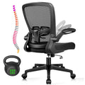 KLASIKA Office Desk Chairs with Wheels, Ergonomic Mesh Chair with Adjustable Height Lumbar Support, Rolling Swivel Computer Task Chair with Flip Up Armrests for Home, Study, Conference, Black
