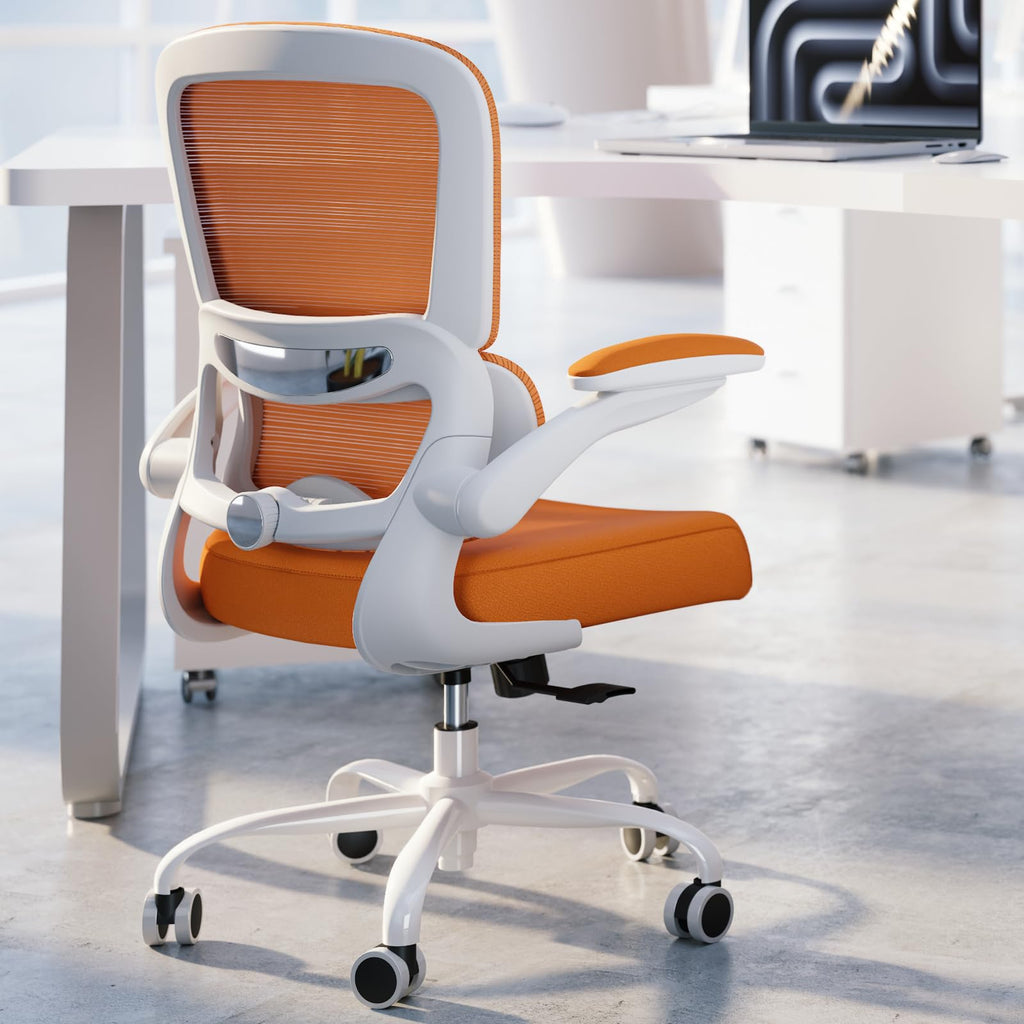 Office Chair - Ergonomic Desk Chair with Adjustable Lumbar Support, Mesh Computer Chair, Executive Chairs for Home Office Comfortable Lumbar Support (Orange)