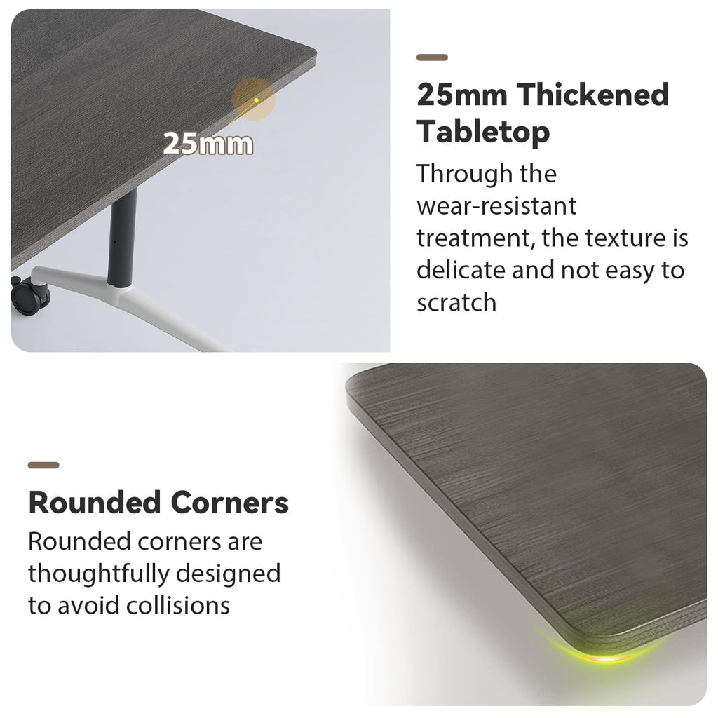 Conference Table,Folding Conference Room Tables with Wheels, 63” Modular Training Tables for Office/Classroom/Meeting, Lockable 360° Silent Wheels＆Space Saving Stackable, Gray Finish, 2 Pack