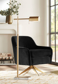 Gazette Adjustable Height Marble and Gold Pharmacy 60" Tall Floor Lamp