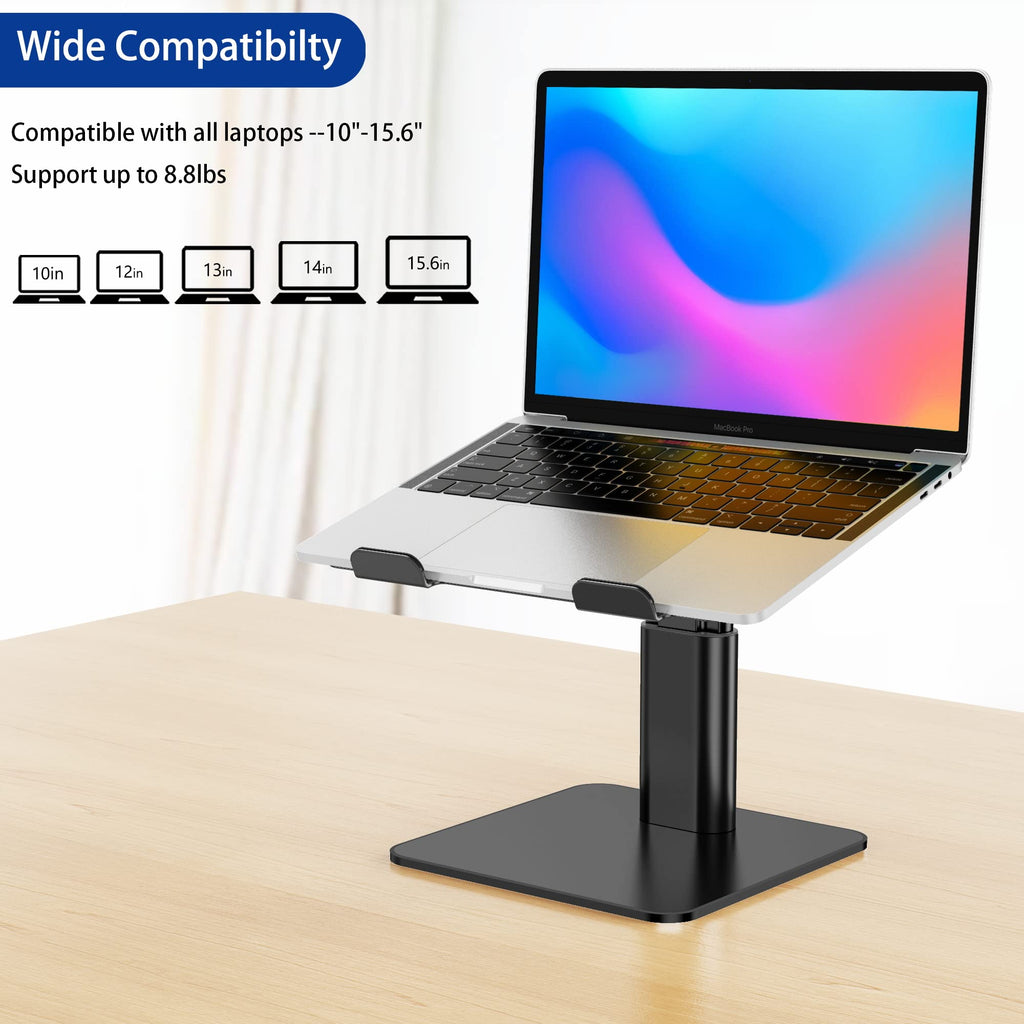 Laptop Stand, Ergonomic Adjustable Notebook Riser, Computer Holder, Laptop Mount Compatible with 10-15.6" Laptops, Black