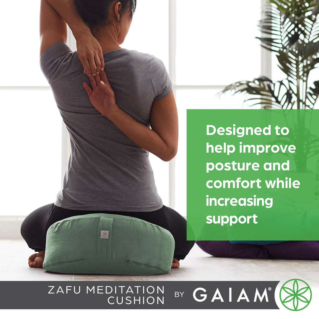 Zafu Meditation Cushion, Buckwheat Hull (Black)