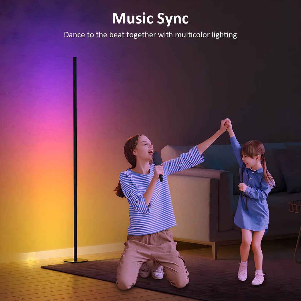 LED Corner Floor Lamp, Ambient Lighting One Connected Pair