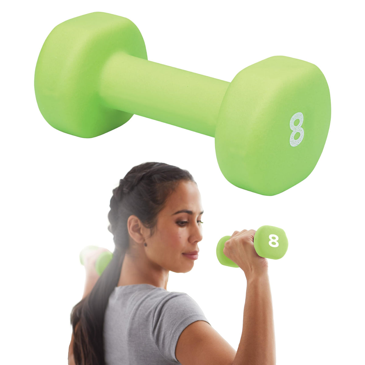 Neoprene Dumbbell Hand Weight, Non-Slip, Sold Singly (8LB Single)