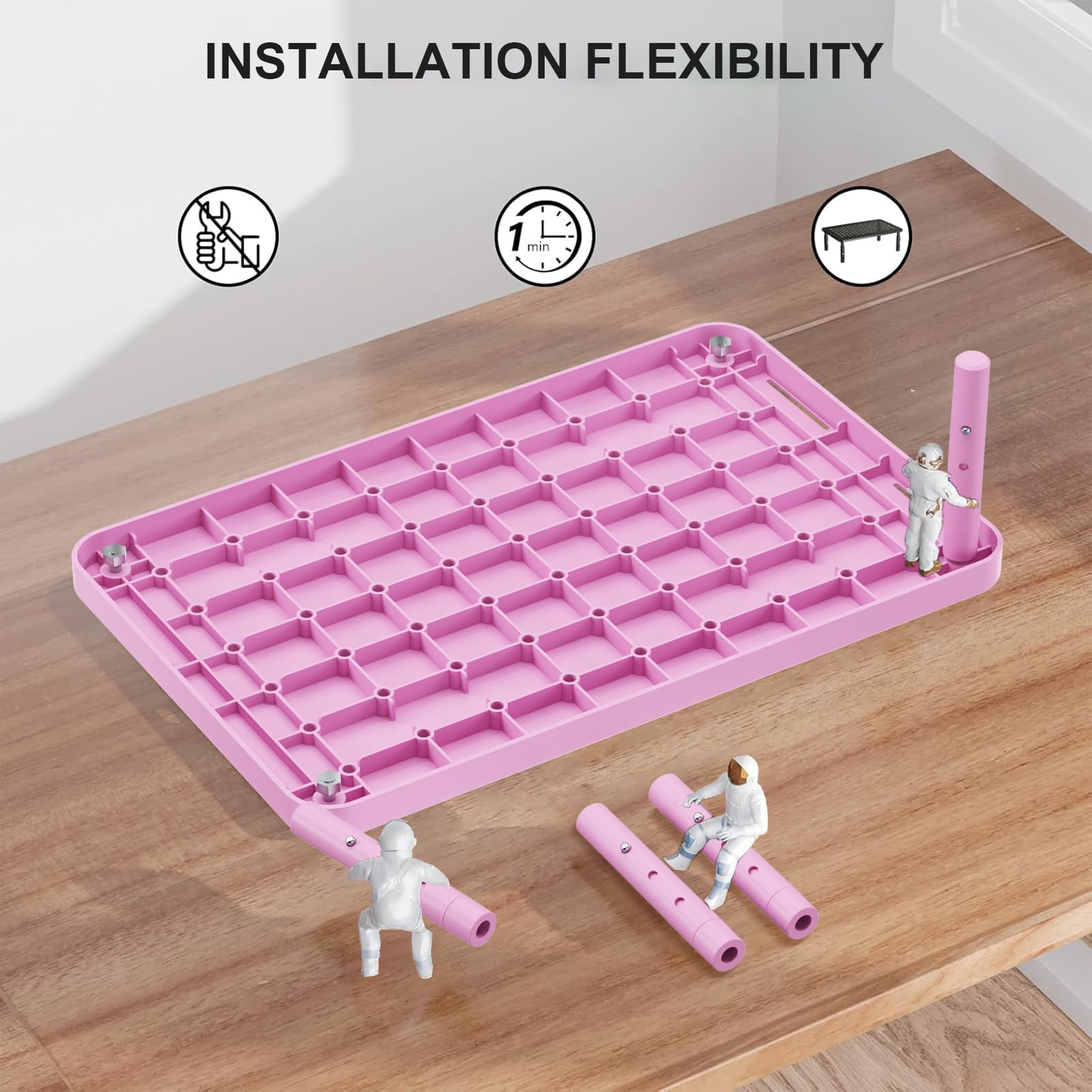 Computer Monitor Stand for Desk, Adjustable Laptop Riser, Desk Monitor Stand Underneath Storage for Office, Home, School Supplies (PTT001-P), 1 Pack, Pink