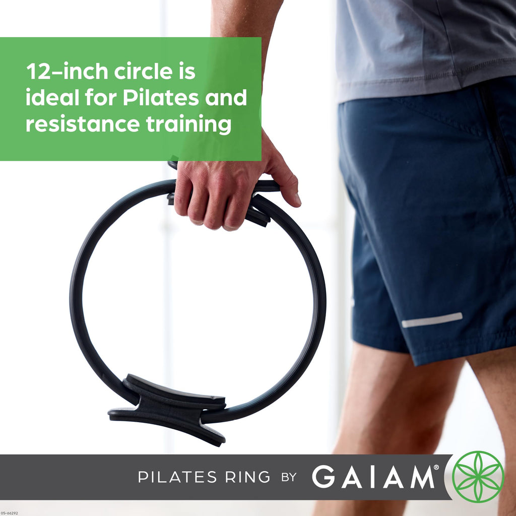 Pilates Ring Fitness Circle, Toning Arms, Legs & Core (12", Black)