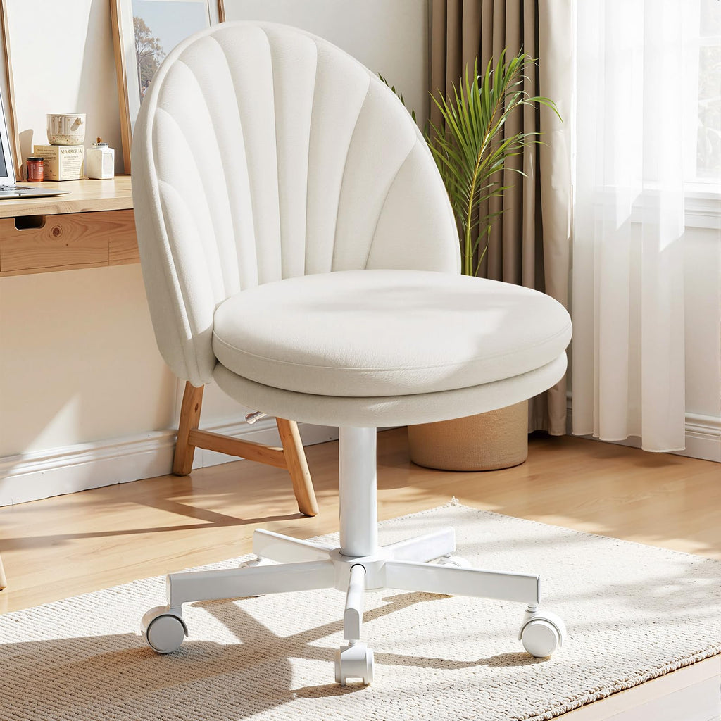 Small Ergonomic Tall Office Chair, Computer Desk Chair with Wheels Versatile Height Use: Office to Bar Stools (or Standing Desk), Vanity Chair with Back PU Leather Shell Design for Gift