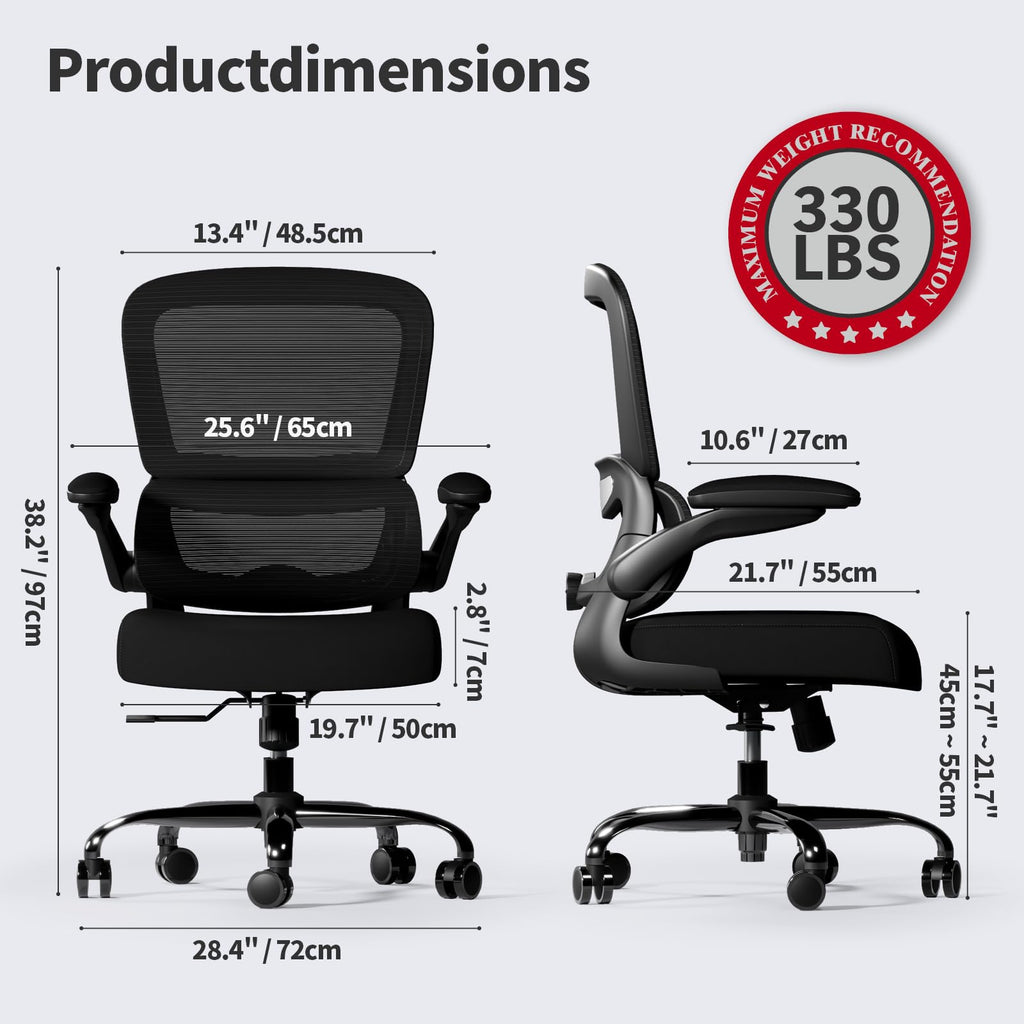 Pack of 8, Office Chair - Ergonomic Desk Chair with Adjustable Lumbar Support, Mesh Computer Chair, Executive Chairs for Home Office Comfortable Lumbar Support Black
