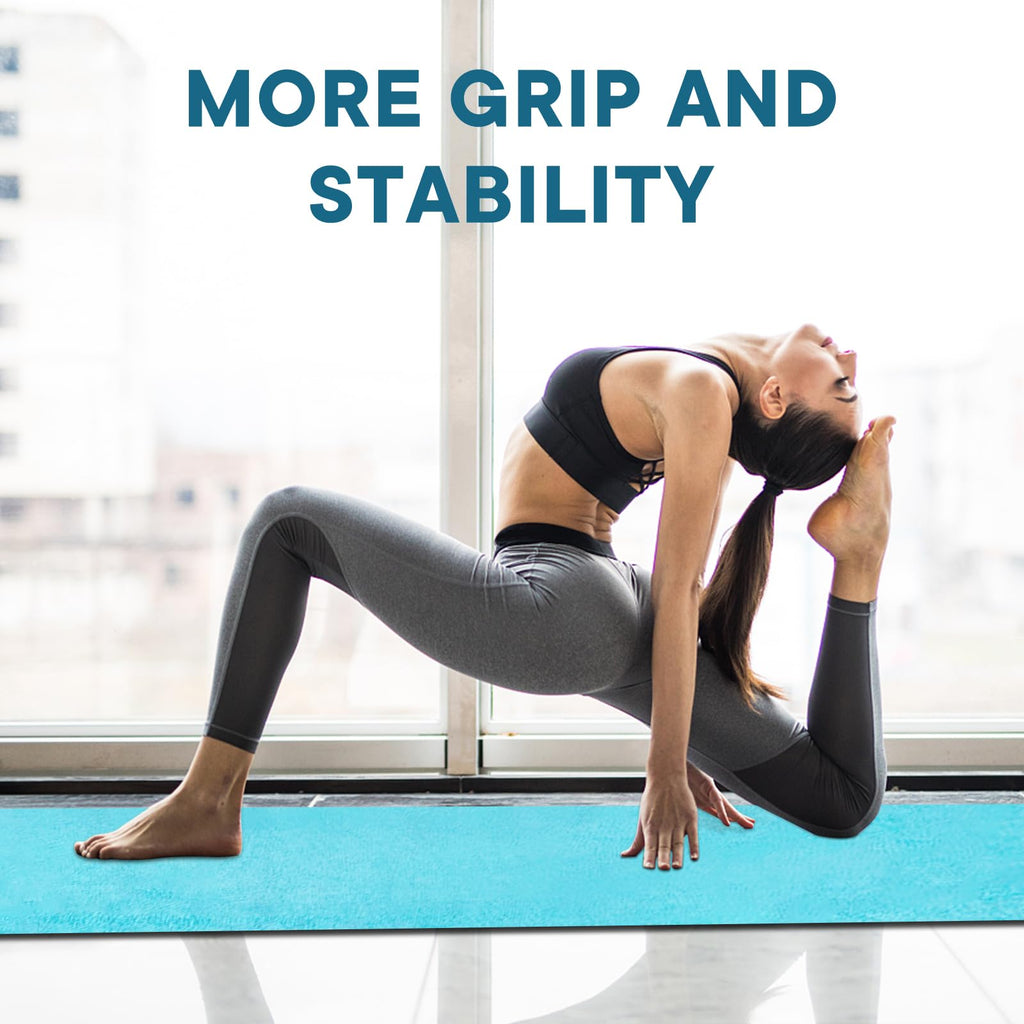 Yoga Towels, Non Slip Hot Yoga Mat Towel with Grip Dots,Super-Absorbent Soft Microfiber Yoga Blanket for Pilates, Fitness and Workout 72inch x 24inch (Light Blue)