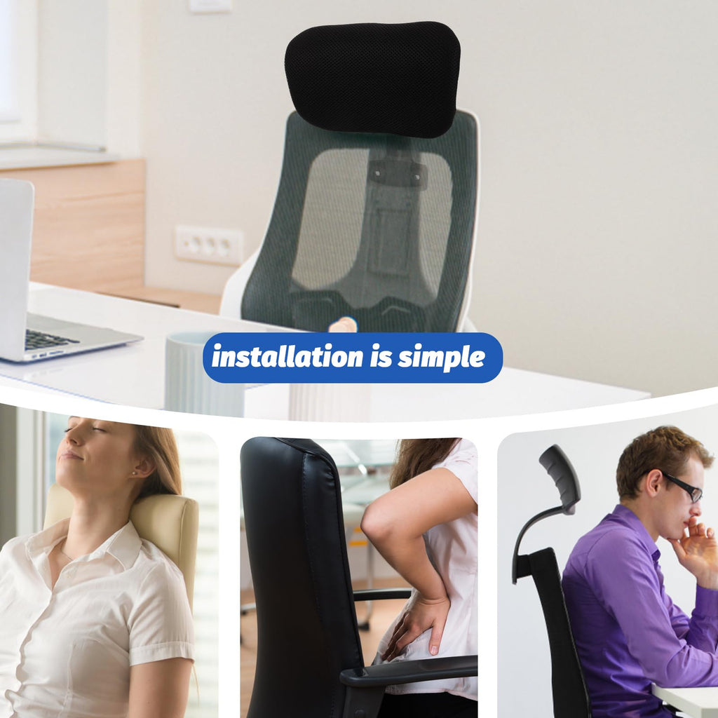 Adjustable Office Chair Headrest 10.62X6.29 Inch Ergonomic Attachable Head Support Cushion for Neck Pain Relief in Home and Office