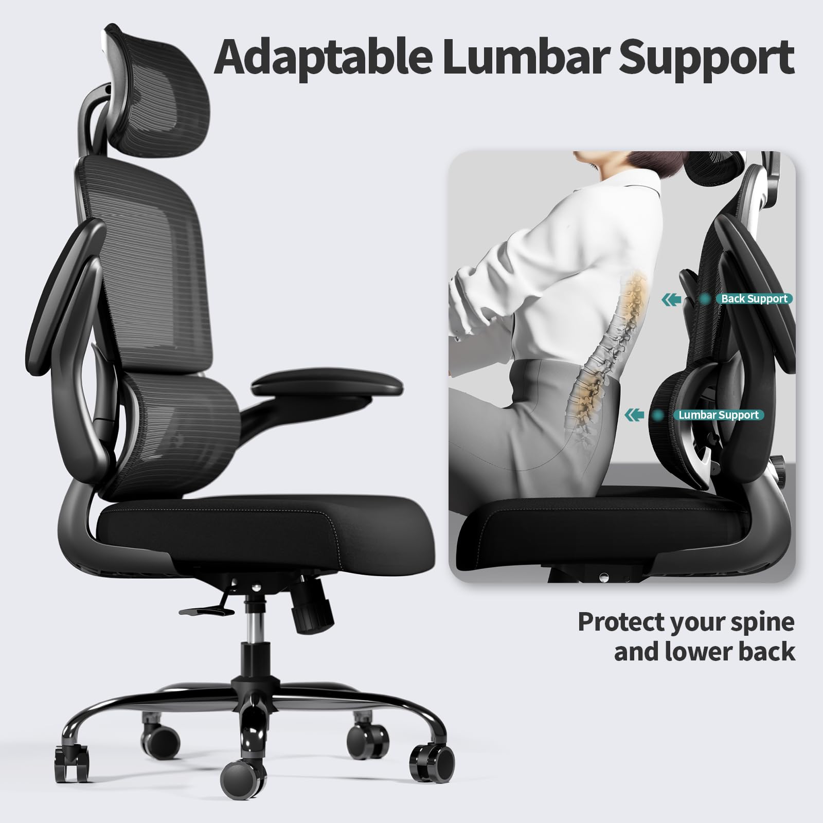 Office Chair Ergonomic Desk Chair, 330 LBS Home Mesh Office Desk Chairs with Wheels, Comfortable Gaming Chairs Black Pack of 15
