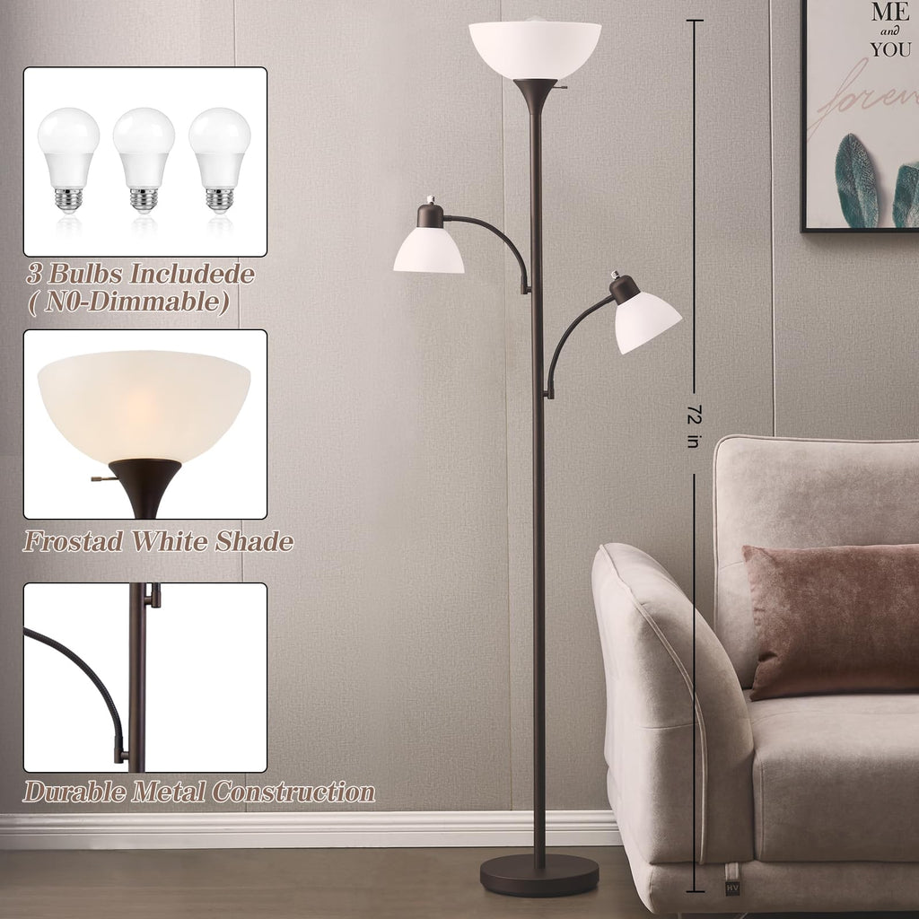 Floor Lamps for Living Room, 72" Tall Standing Lamp, Torchiere Lamp