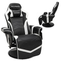 900 Console Gaming Recliner with Footrest and Lumbar Support - Comfortable Ergonomic Gaming Chair with Headrest, No Wheels, Reclining, Heavy Duty, Racing Style Video Game Chairs - White