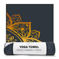 Non Slip Hot Yoga Towel, 70"x26", Golden Mandala