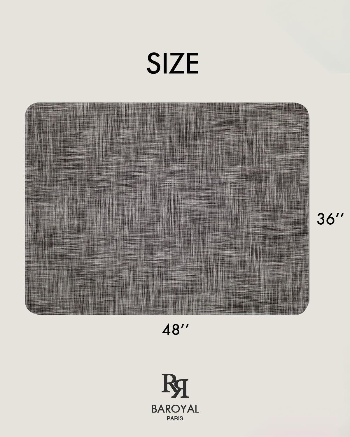 Office Chair Mat for Hardwood Floor Under Desk Computer Rolling Chair Mat for Wood/Tile Floor Non-Slip Heavy Duty Desk Rug PVC Plastic Hard Floor Protector 36" x 48"(Gravel)