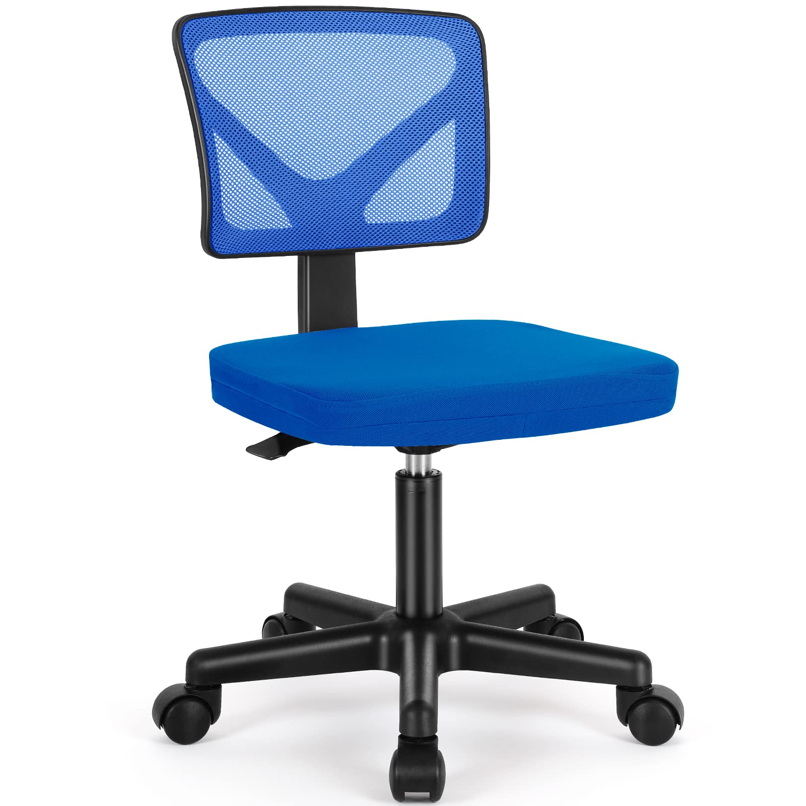 Office Chair, Ergonomic Low-Back Mesh Rolling Work Swivel Chairs with Wheels, Armless Comfortable Seat Lumbar Support for Home, Bedroom, Study, Student, Adults,Classic Blue