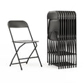 Hercules Set of 10 Indoor/Outdoor Heavy-Duty Plastic Folding Chairs, Foldable Commercial Stacking Chairs with 650-lb. Static Weight Capacity, Black