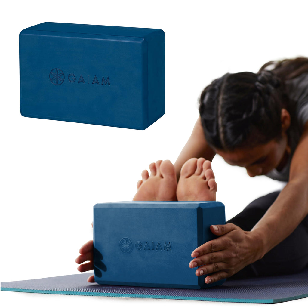 Yoga Block, EVA Foam for Balance & Stretch (1 Block, Indigo Ink)