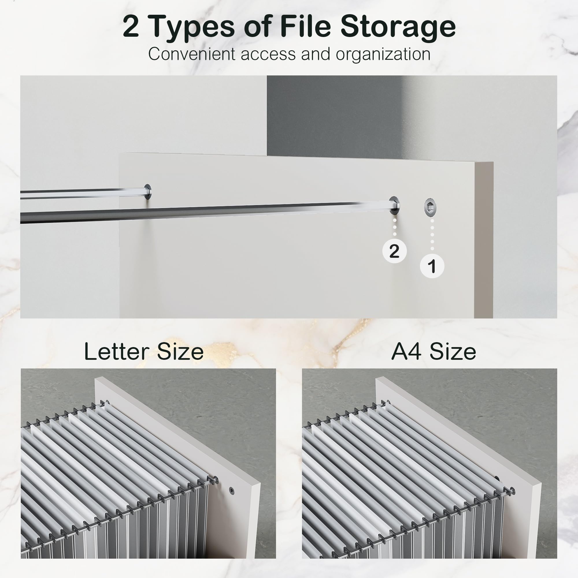 4 Drawer File Cabinet with Lock, Filing Cabinet for Home Office