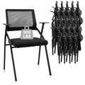 20 Pack, Stackable & Foldable Office Chairs with Ergonomic Lumbar Support and Thickened Seat Cushion, Folding Mesh Fabric Reception Guest Chair for School Church Lobby Conference Room, Black