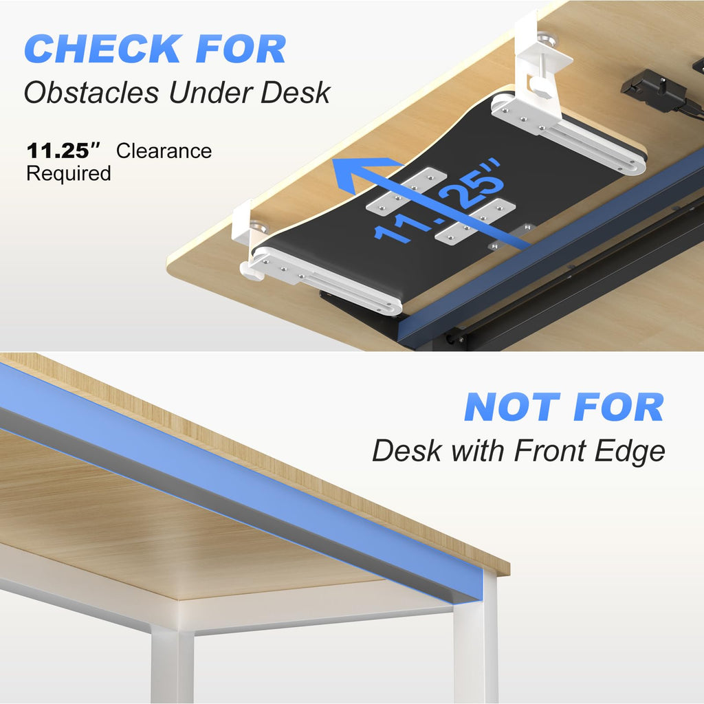 Large Keyboard Tray Under Desk Pull Out with C Clamp Mount, Keyboard & Mouse Tray, 34 (38 Including Clamps) x 11.8 inch Slide-Out Platform Computer Drawer for Typing, Light Wood,