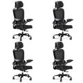 Office Chair Ergonomic Desk Chair, 330 LBS Home Mesh Office Desk Chairs with Wheels, Comfortable Gaming Chairs Black Pack of 4