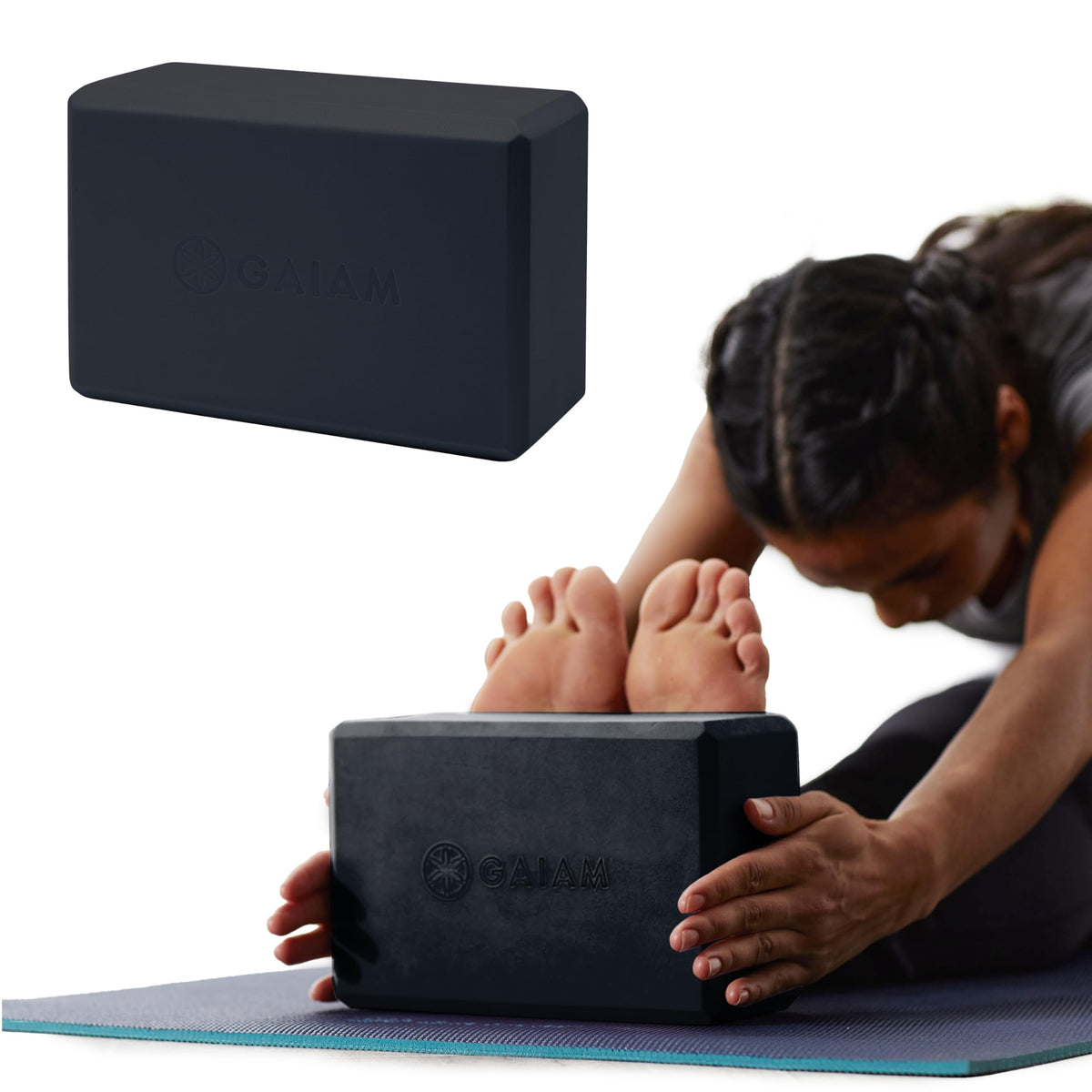 Yoga Block - Supportive Latex-Free EVA Foam Soft Non-Slip Surface for Yoga, Pilates, Meditation (Black), 1 EA