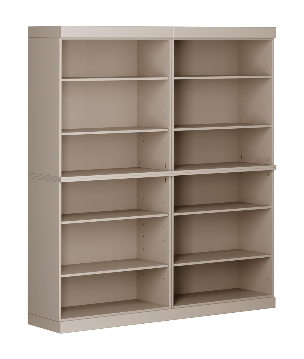 100% Solid Brazilian Pine Wood 12-Shelf Bookcase, Adjustable Shelves, 64" Wide, 71.5" Tall