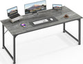 Computer Desk, 55 Inch Home Office Desk, Gaming Writing Work from Home Study Desk, Large Legroom, Sturdy Metal Frame, Modern Simple, Grey