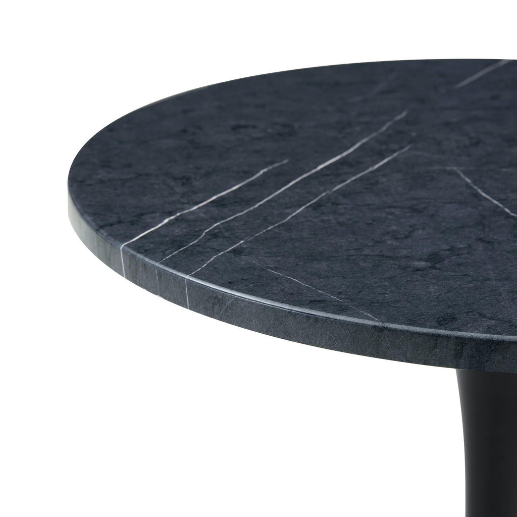 Round Dining Table, 23.6" Circle Tulip Table with Thickened Tabletop & Metal Pedestal, Mid Century Modern Bistro Table for Kitchen, Small Places, Living Room