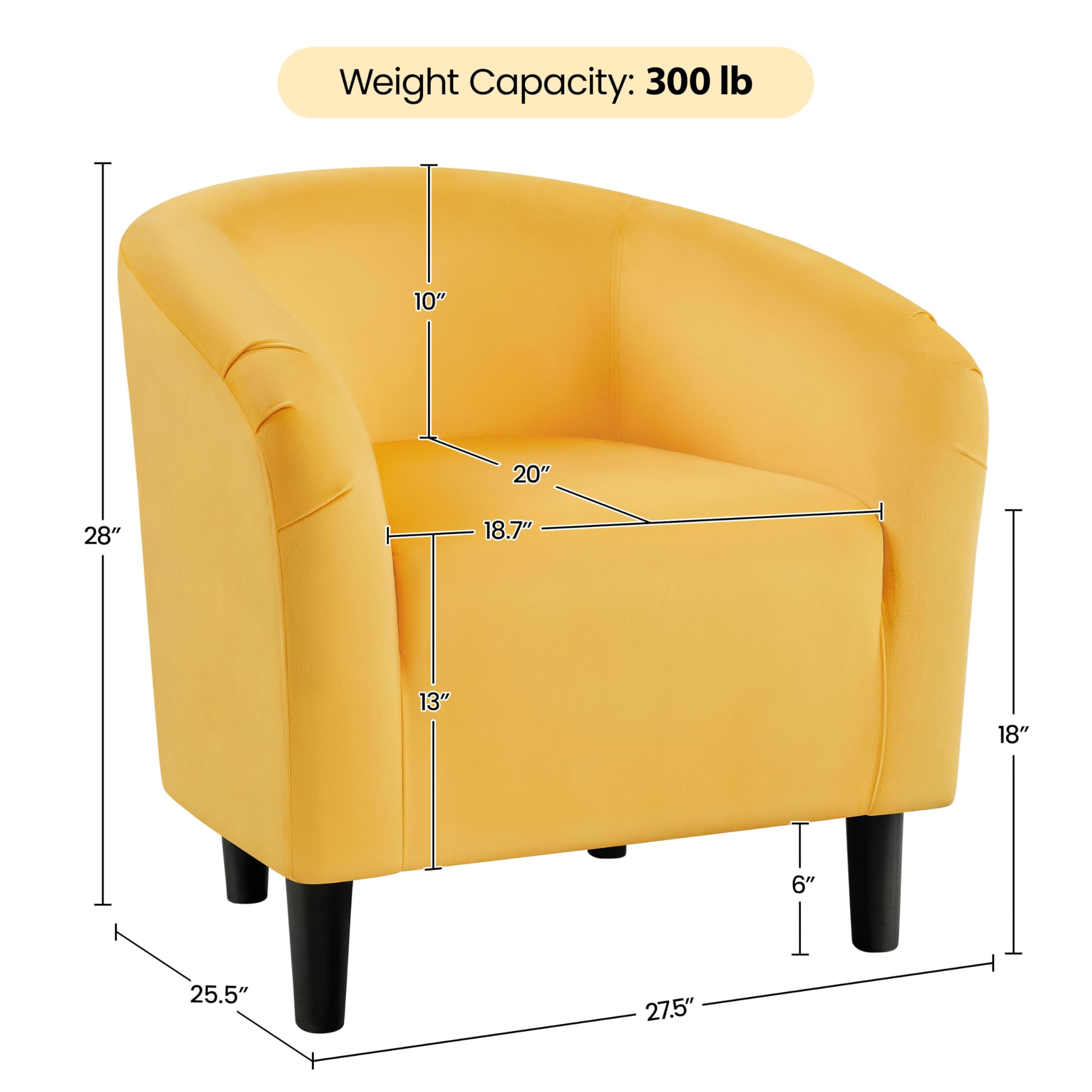 Accent Barrel Chair, Velvet Club Chair, Furry Sherpa Elegant Armchair with Cozy Soft Padded, Suitable for Living Room Bedroom Reception Room Office, Yellow