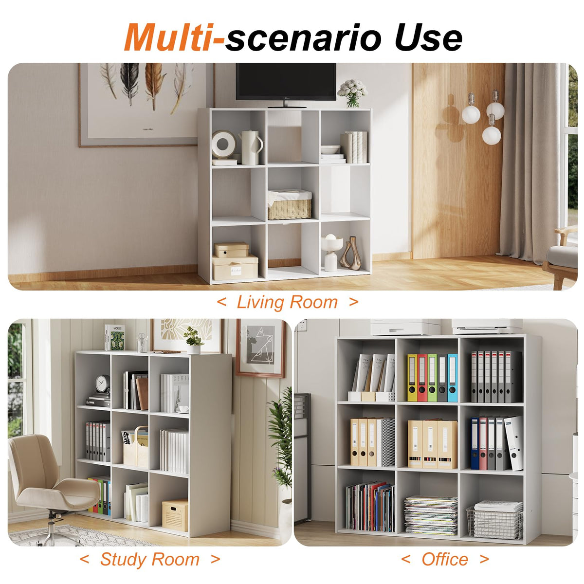 9 Cube Storage Organizer, Stackable Modular Bookcase Shelf