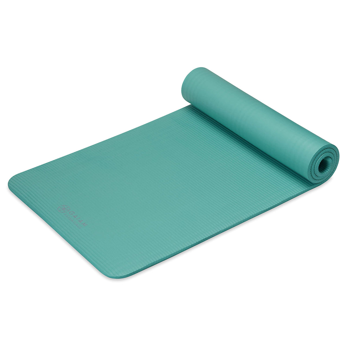 Essentials Thick Yoga Mat with Easy-Cinch Strap (Teal, 10mm)