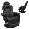 900 Console Gaming Recliner with Footrest and Lumbar Support - Comfortable Ergonomic Gaming Chair with Headrest, No Wheels, Reclining, Heavy Duty, Racing Style Video Game Chairs - Gray