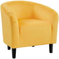 Accent Barrel Chair, Velvet Club Chair, Furry Sherpa Elegant Armchair with Cozy Soft Padded, Suitable for Living Room Bedroom Reception Room Office, Yellow