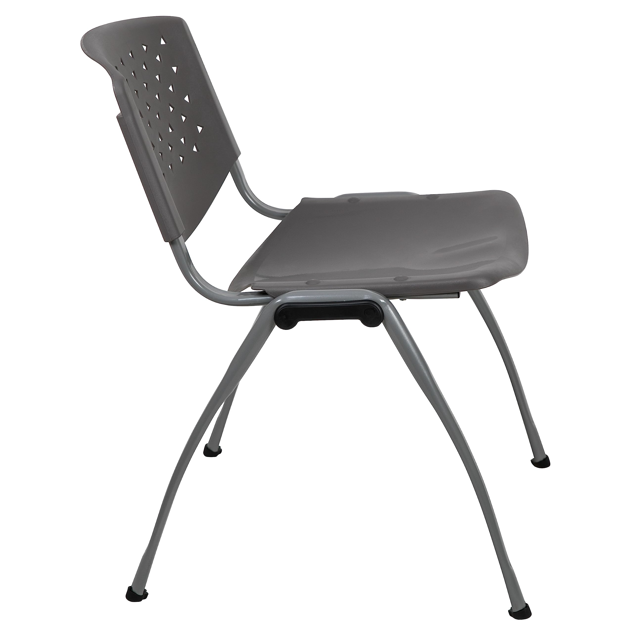 HERCULES -5 Pack 880 lb. Capacity Gray Plastic Stack Chair | Comfortable Seating with Durable Design