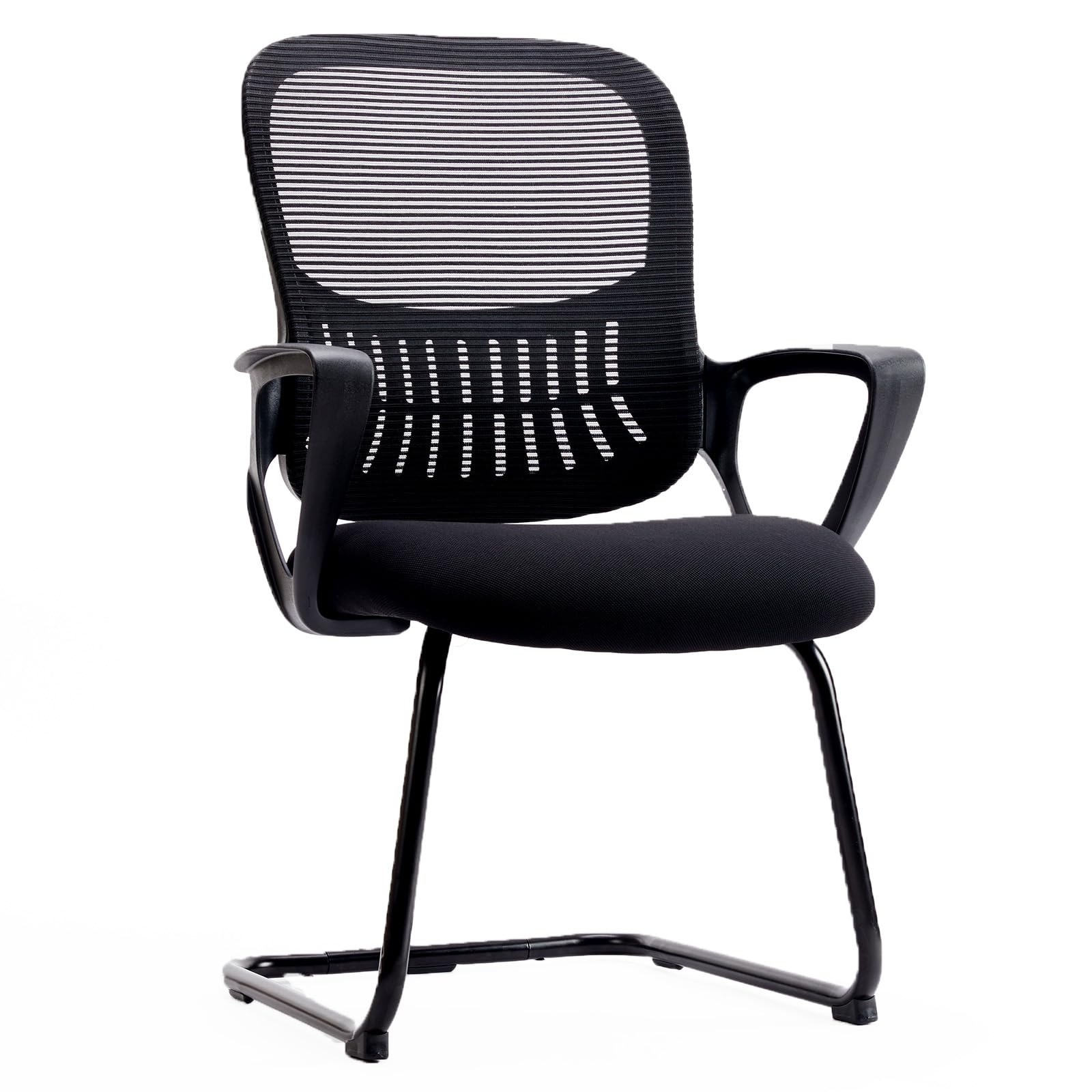 Reception Guest Chair Set of 1, Stationary Non Rolling Mesh Mid Back Computer Office Desk with Lumbar Support for Home Waiting Area Conference Room Bedroom
