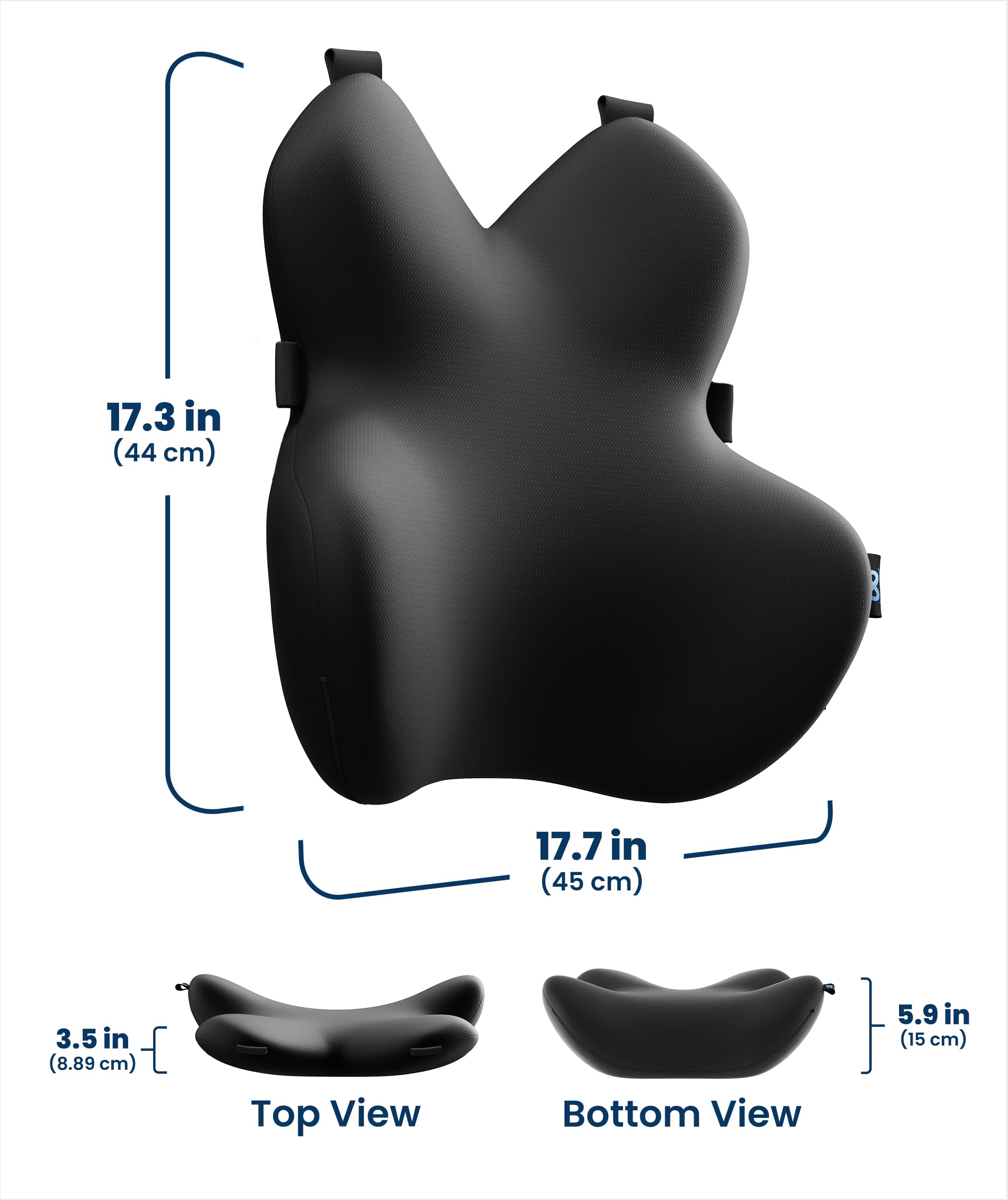 Lumbar Support Pillow for Office Chair - Memory Foam Back Cushion for Car Seat - Promotes Better Posture, Back Pain Relief - Ideal Gaming and Desk Chairs Work and Home Essentials